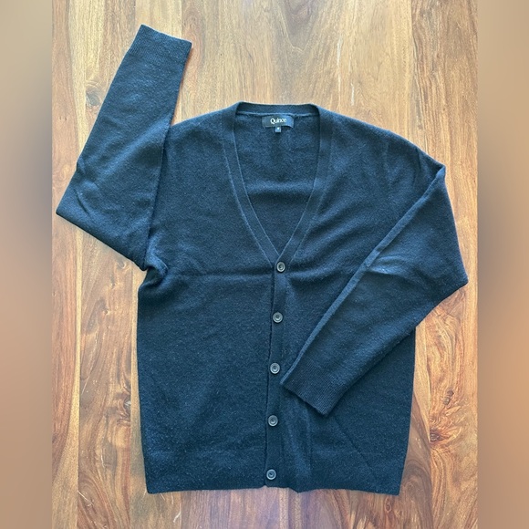 Quince Other - Cashmere Black Cardigan Sweater by Quince